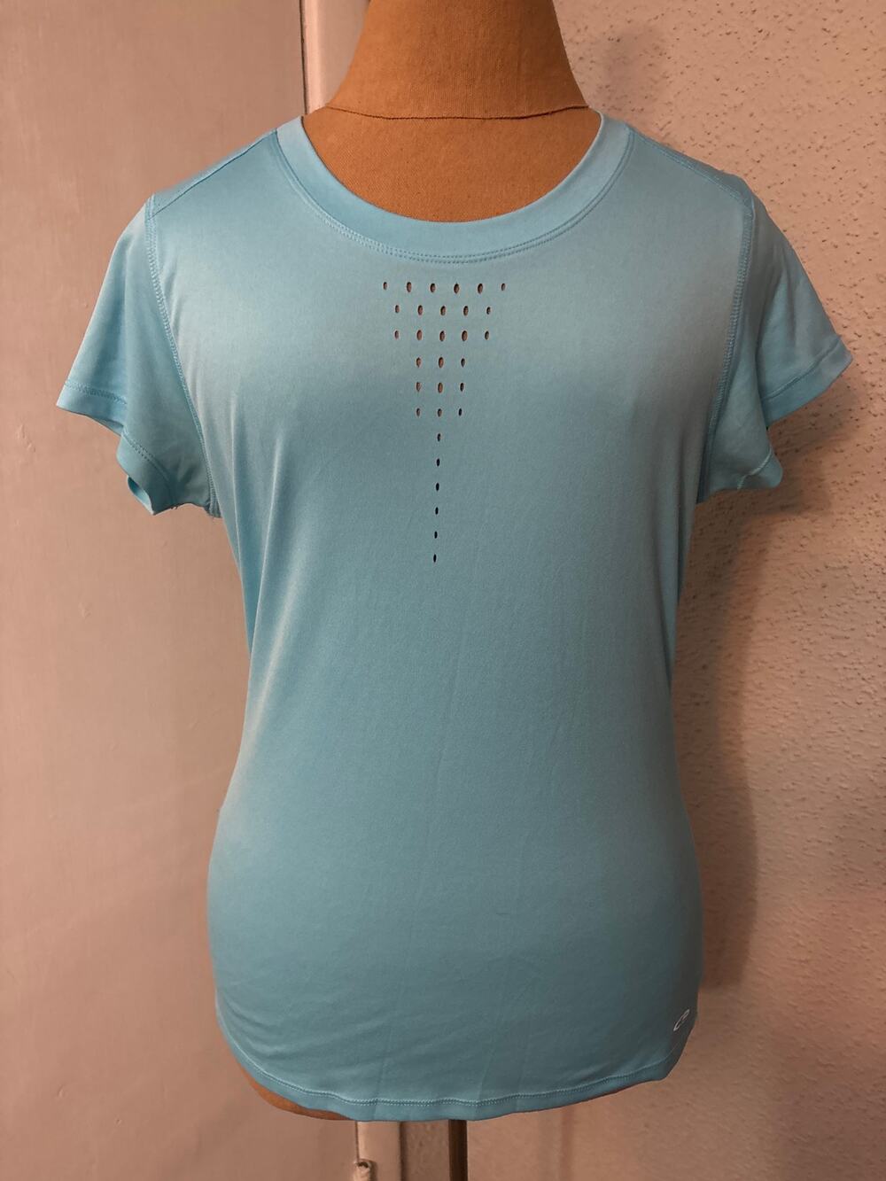 Champion C9 Vented Blue Short Sleeve Exercise Top S Activewear Atheisure Casual